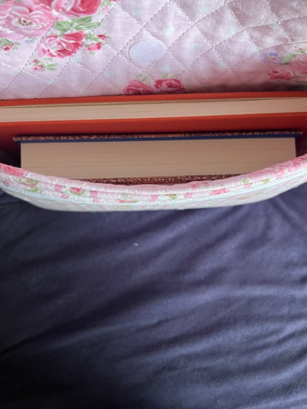 NWOT Handmade Quilted Large Book Sleeve, Dual Pockets, Fabric Bookmark - Picture 8 of 14